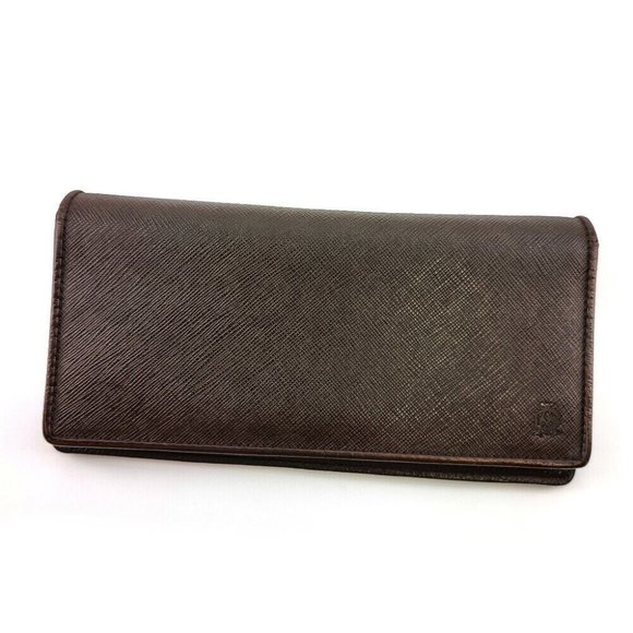 DUNHILL Long Wallet Windsor PVC x Leather Authentic - Picture 1 of 11